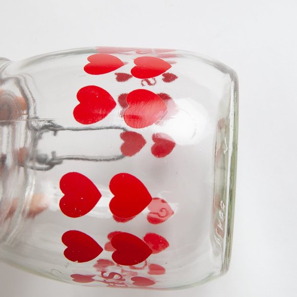 Vintage Hermetic Sweets Candy Stash Jar Hearts Carlton Glass Storage w/ Lid 3/4L - Picture 13 of 16